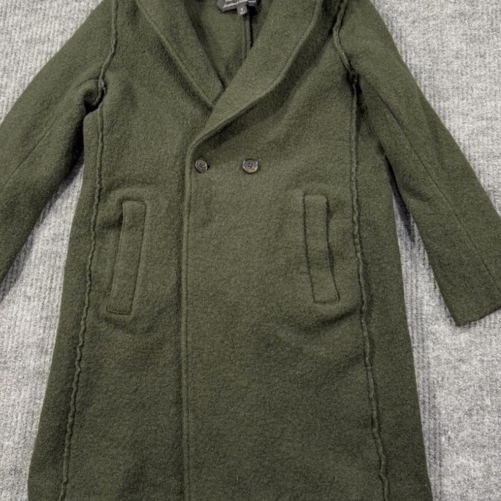 J. Crew green boiled wool coat